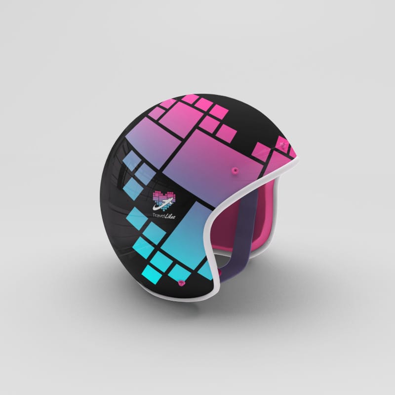Casco de Moto Negra Travel Likes